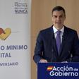 Pedro Sánchez, presidente del Gobierno, visita el centro de atención telefónica y telemática de la Seguridad Social, con motivo del quinto aniversario del Ingreso Mínimo Vital, IMV.