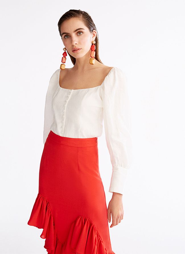 Blouse Top Sara Carbonero De Suiteblanco - Taille M - Occasion Très Bon état