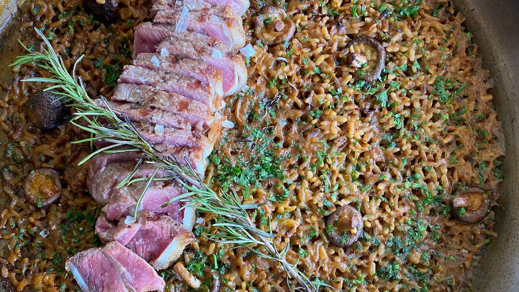 Arroz de entrecot del restaurante Green Leka Can Valldaura.