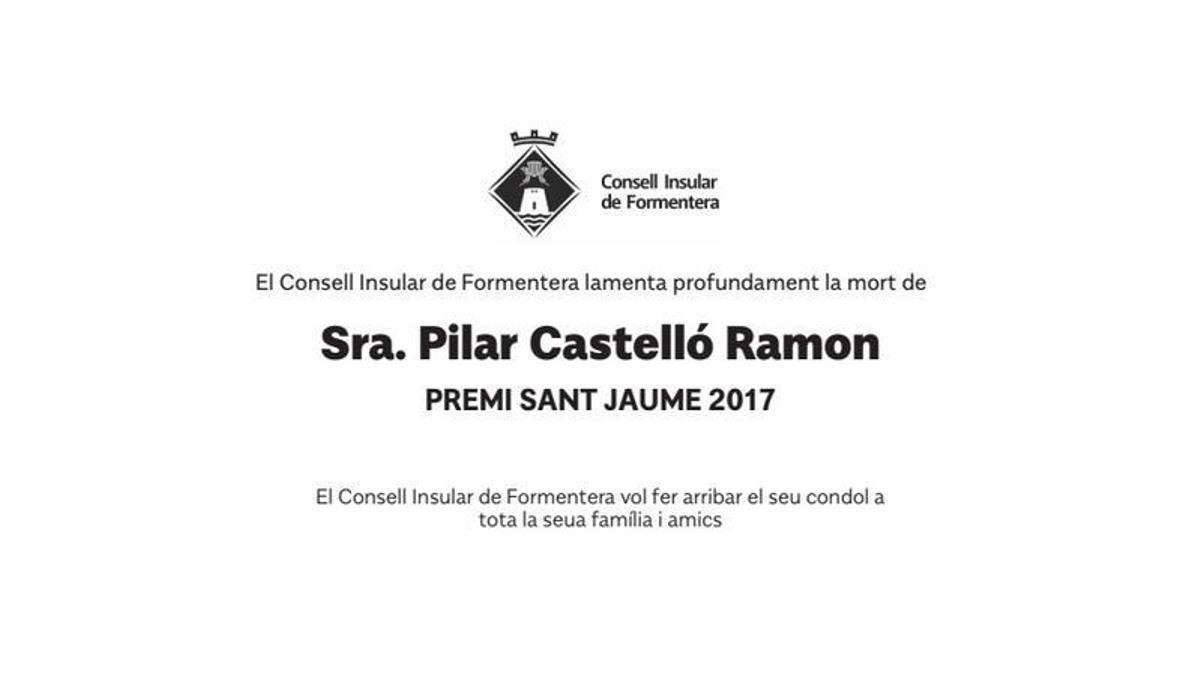 Esquela Pilar Castelló Ramon