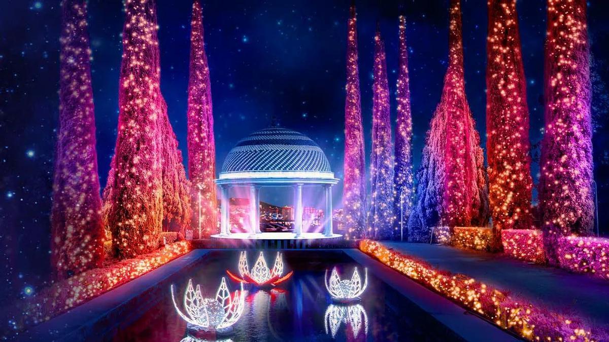 Luces de Navidad en el Jardín Botánico de Málaga