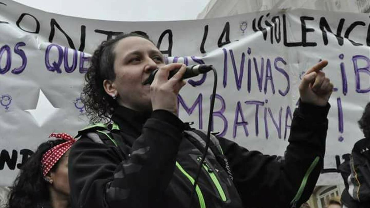 Susana Garrido, durante una movilización.