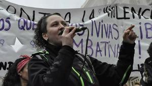 Susana Guerrero, durante una movilización.