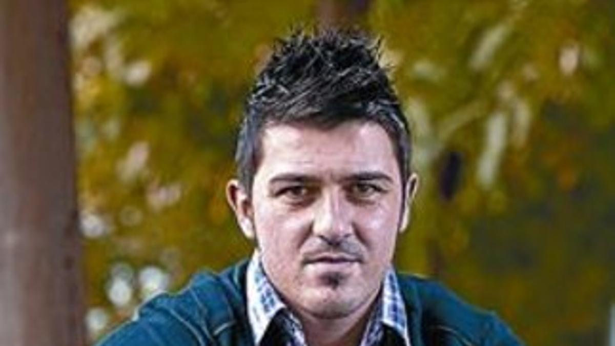 David Villa, tras la entrevista.