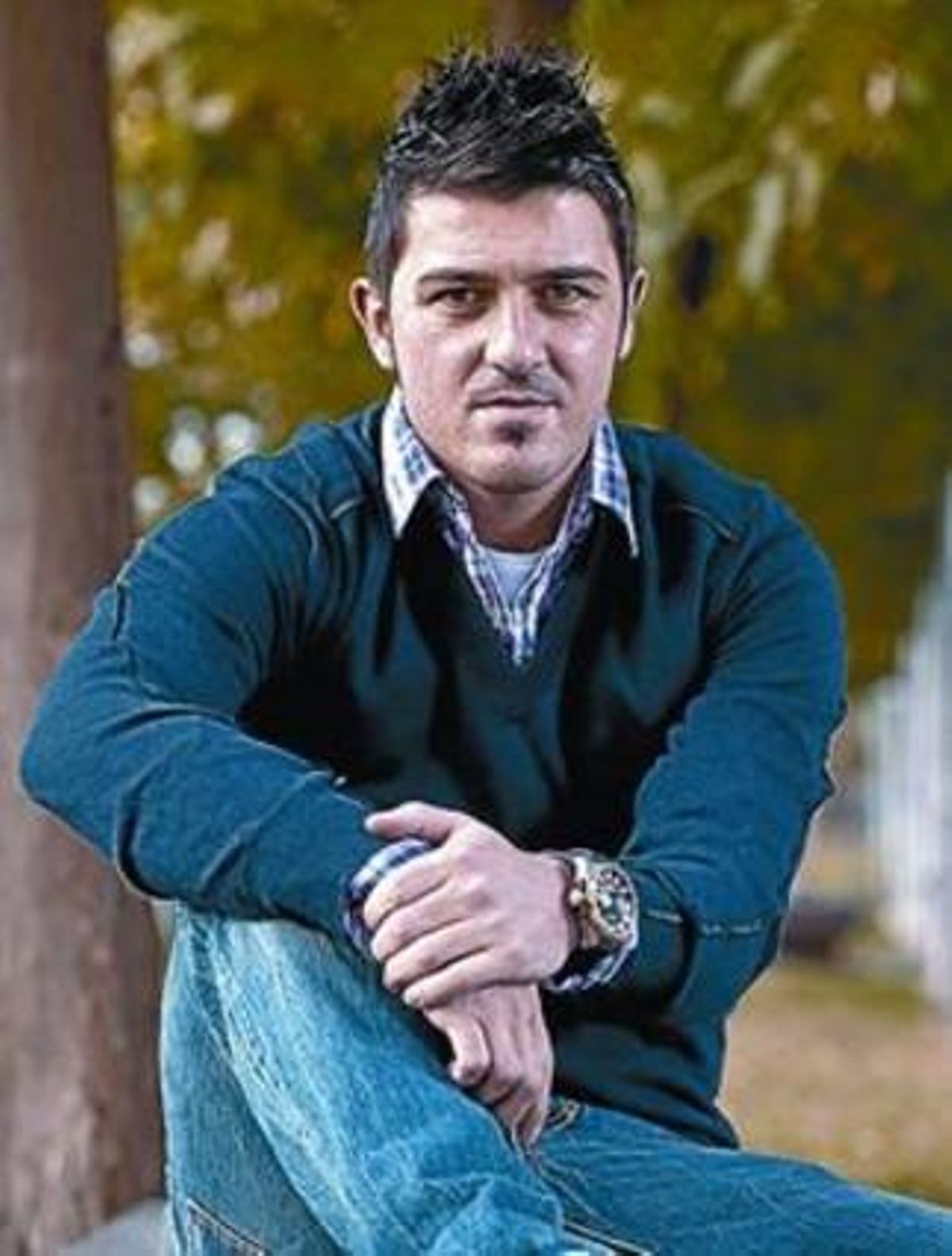 David Villa, després de l’entrevista. David Villa, després de l’entrevista.