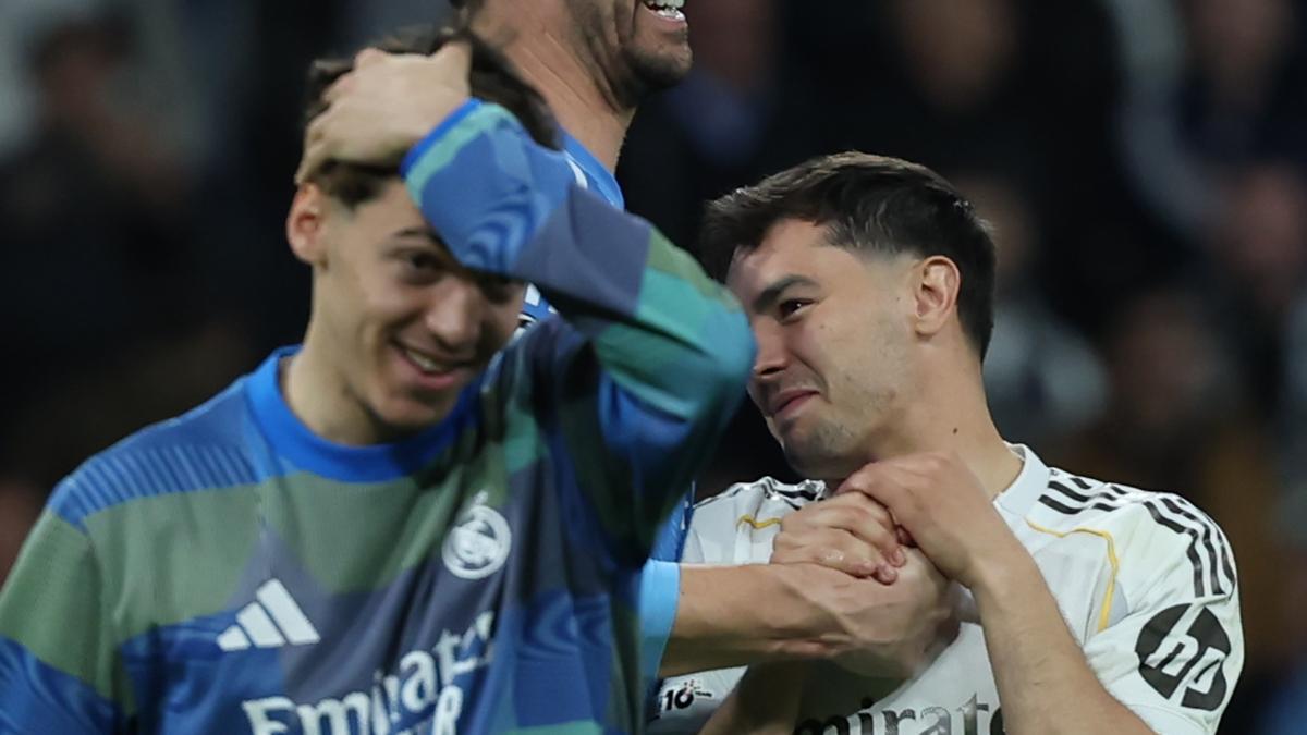 Pitarch y Brahim, tras un partido del Real Madrid