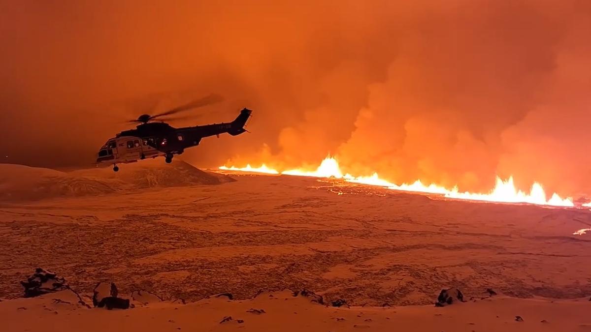 Espectacular erupción del volcán de Grindavik, en Islandia