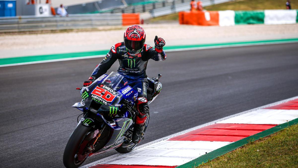 Quartararo celebra su triunfo en Portugal