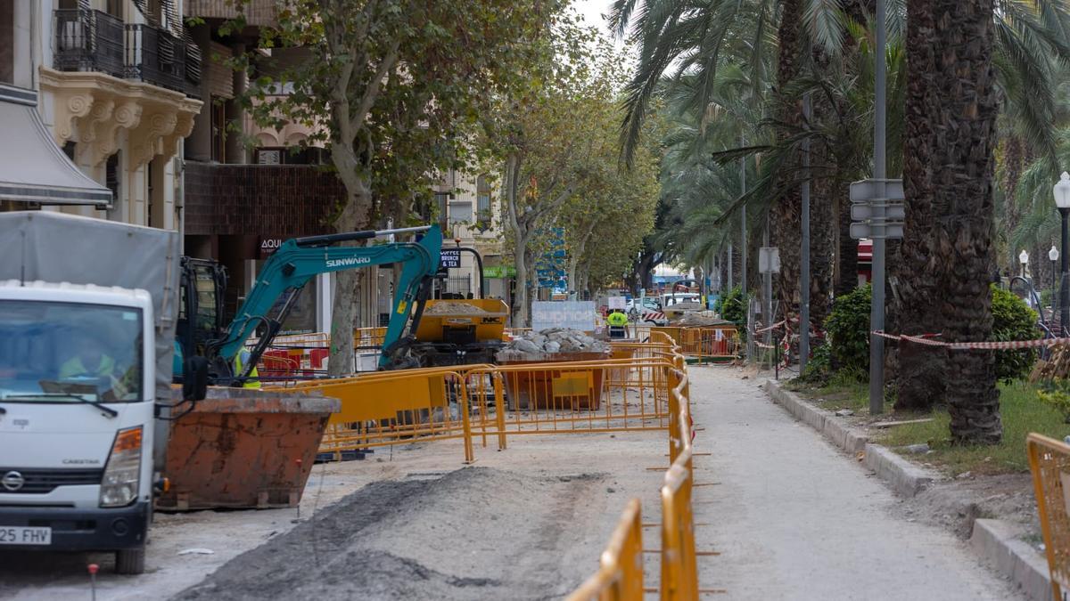 Obras en la avenida Doctor Gadea en una imagen reciente.