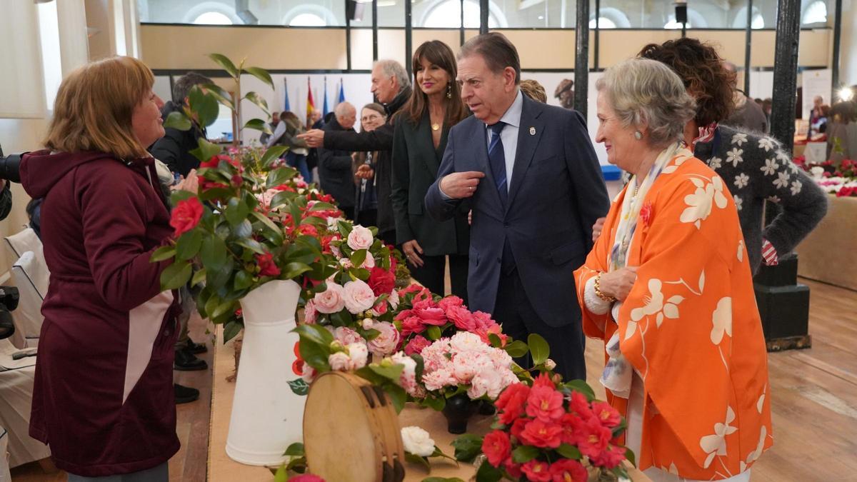 Alfredo Canteli en la exposición de las camelias de Trascorrales.