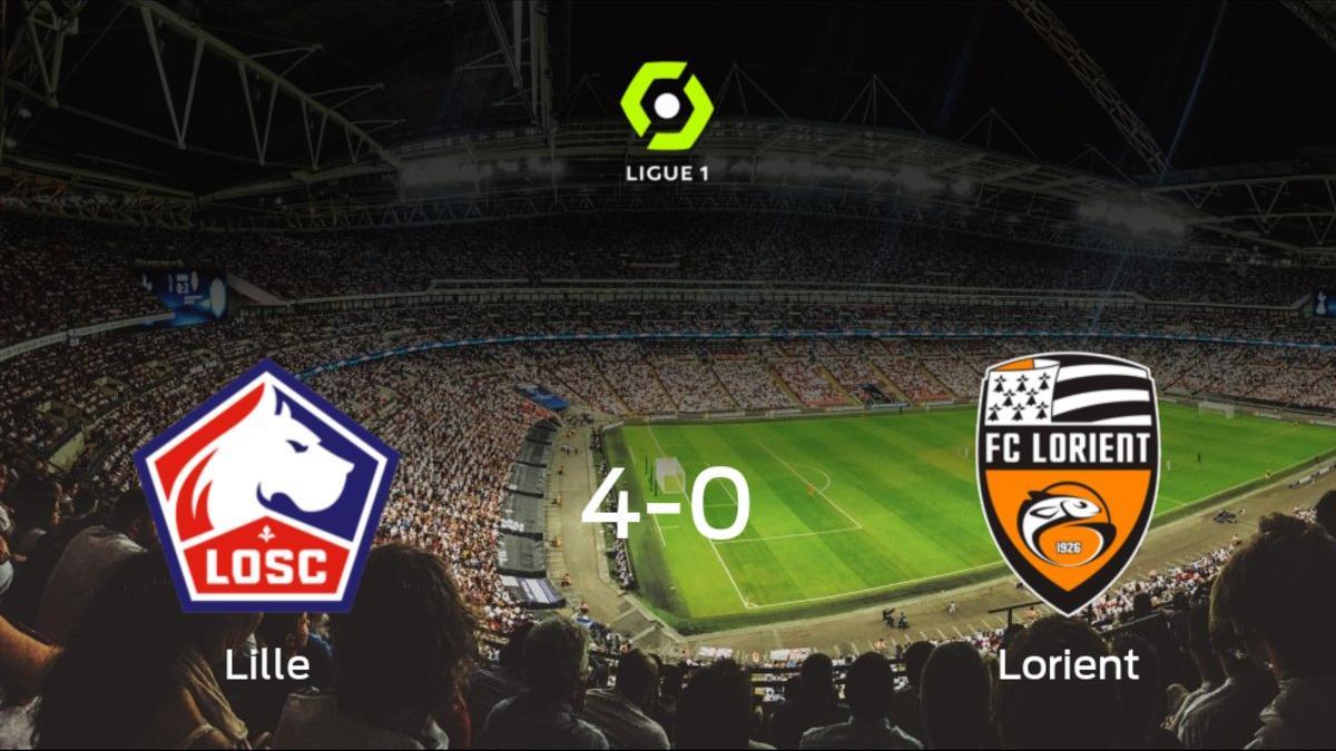 El Lille OSC se hace con los tres puntos tras golear al Lorient en casa (4-0)