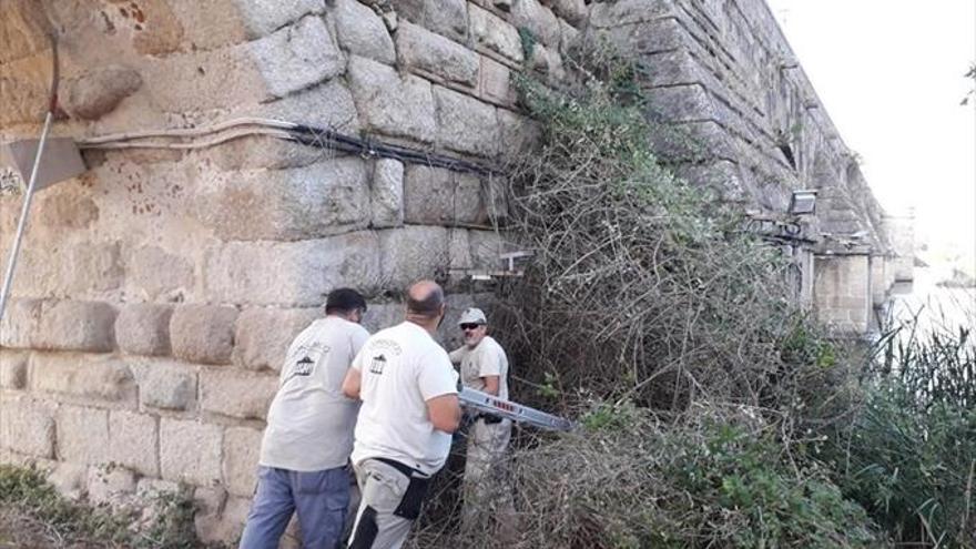 labores de limpieza en el puente