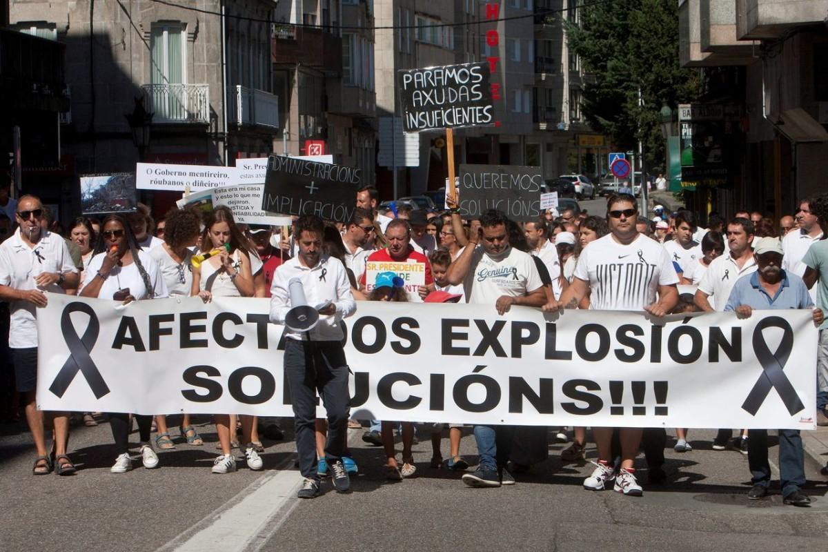 Protestas de los afectados tras la explosión en 2018.