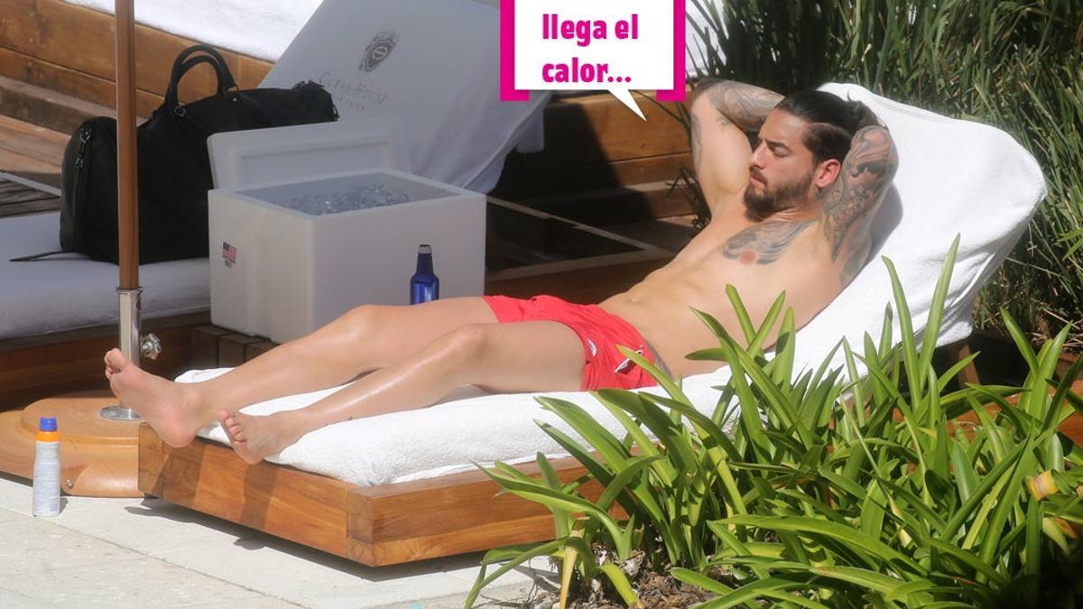 Maluma disfrutando de la playa