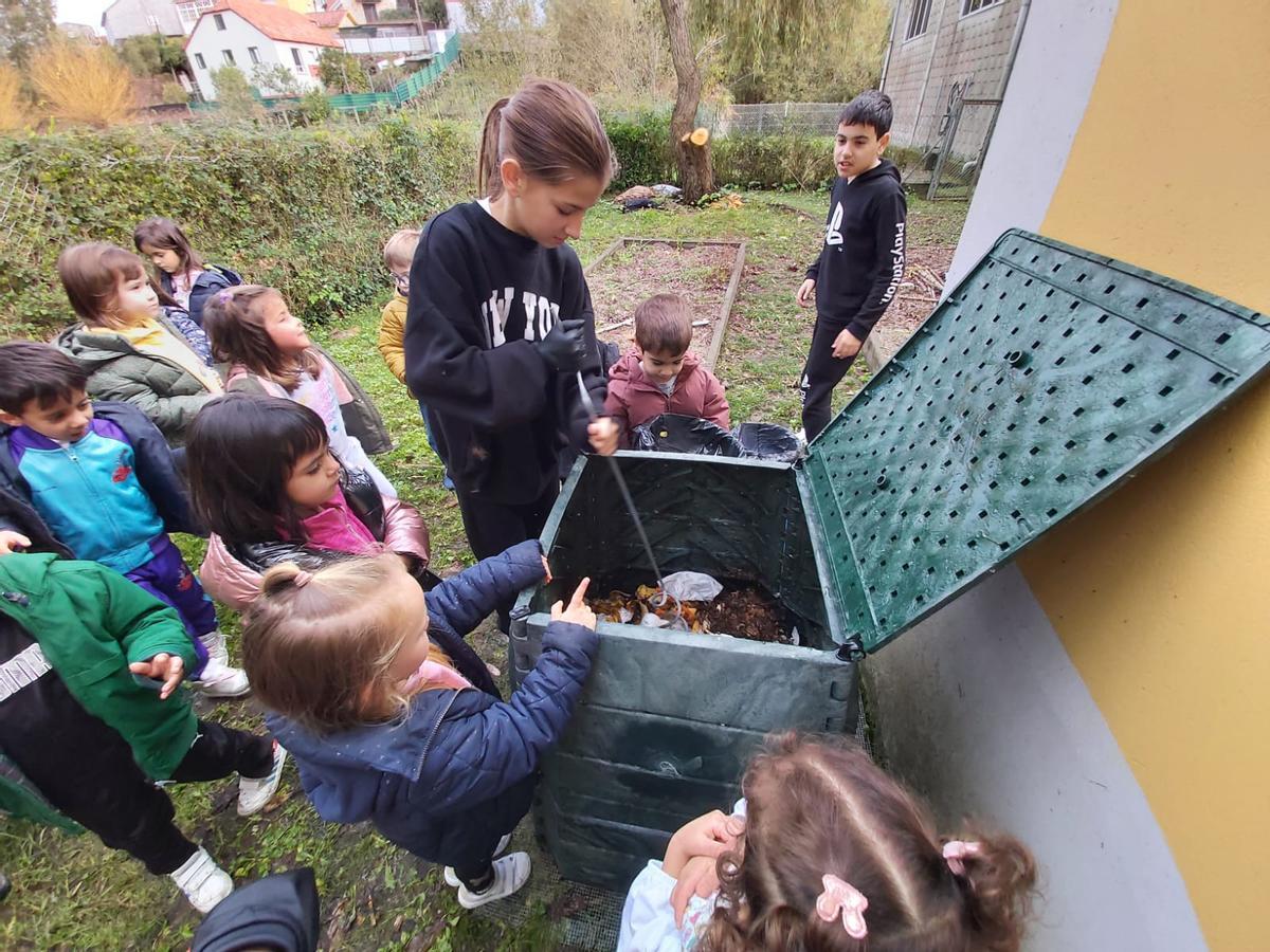 En Poio, todos os centros educativos contan con composteiros, que son utilizados polo alumnado para a realización de compost.