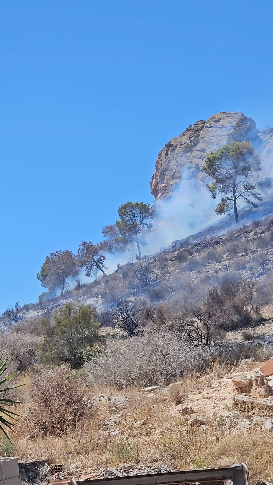 Controlado el incendio forestal que afectaba a la Sierra de Orihuela en La Aparecida