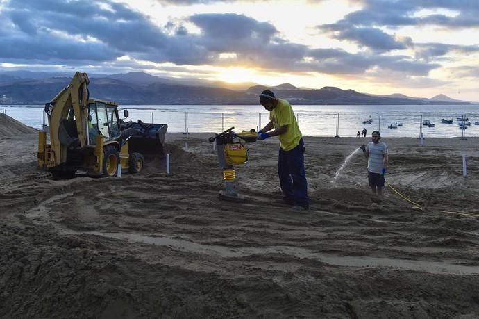 Preparativos para el Belén de arena y el árbol ...