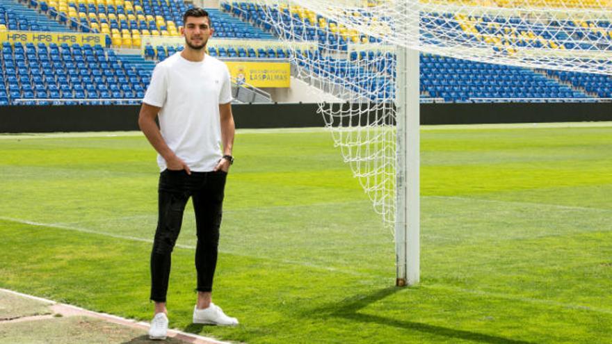 Rafa Mir, delantero de la UD, en el Estadio de Gran Canaria.