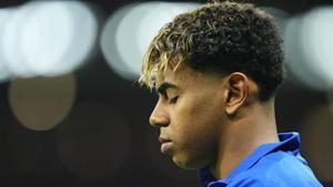 Lamine Yamal, concentrado antes del partido