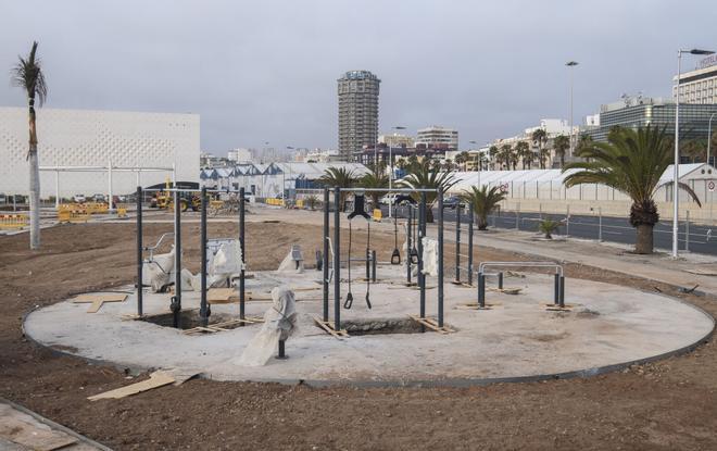Obras del parque del Puerto de Las Pamas