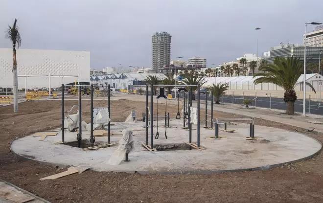Obras del parque del Puerto de Las Pamas