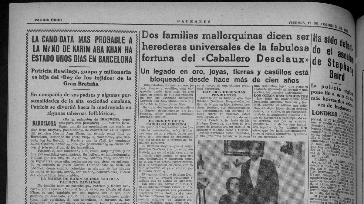 Una mujer reabre desde Mallorca la disputa por la fortuna del ‘Caballero Desclaux’: una millonaria herencia de castillos, joyas y obras de arte