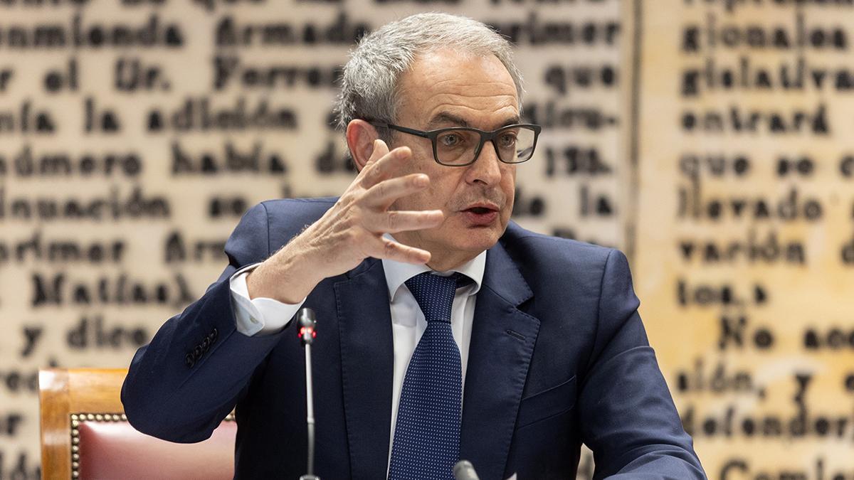 José Luis Rodríguez Zapatero ante la Comisión de Investigación sobre el ‘caso Koldo’, en el Senado, a 2 de marzo de 2026, en Madrid.