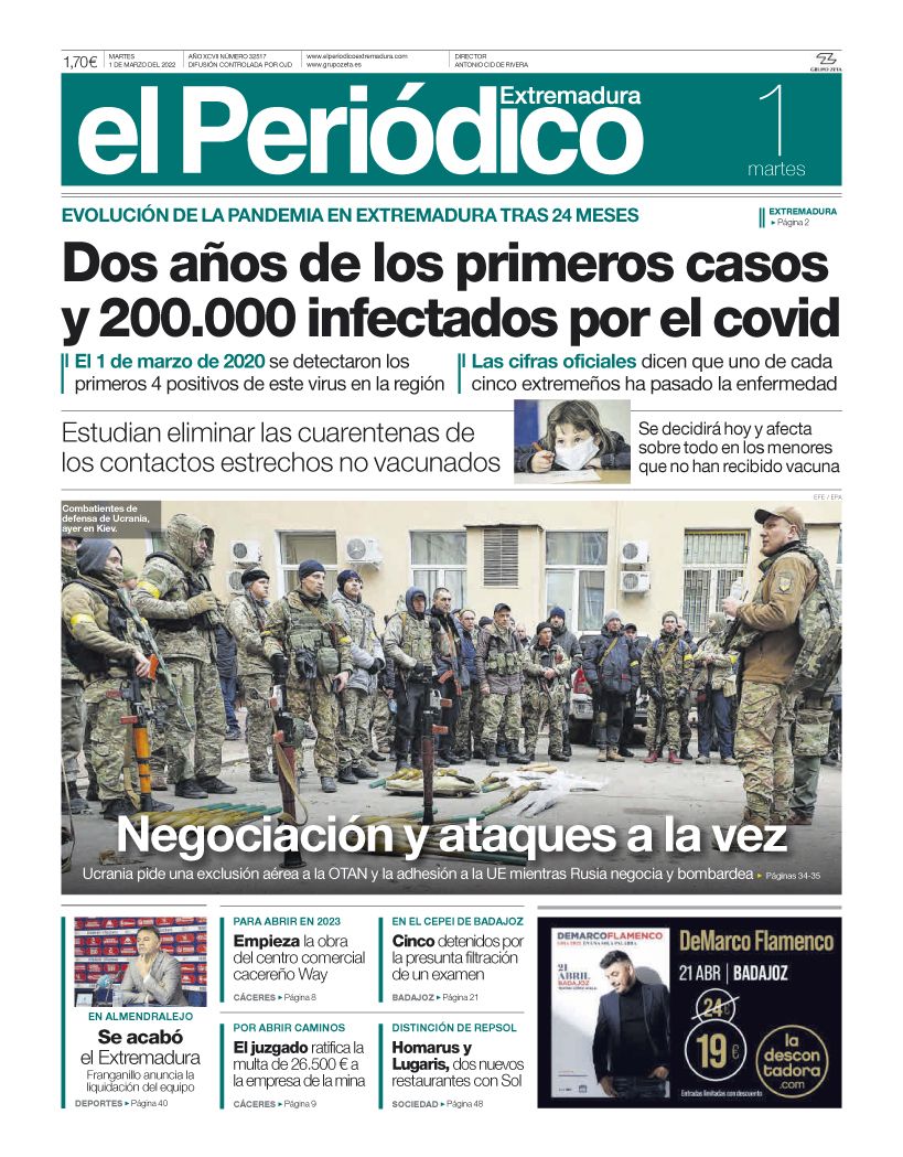 Consulta la portada correspondiente al día 1 de marzo del 2022