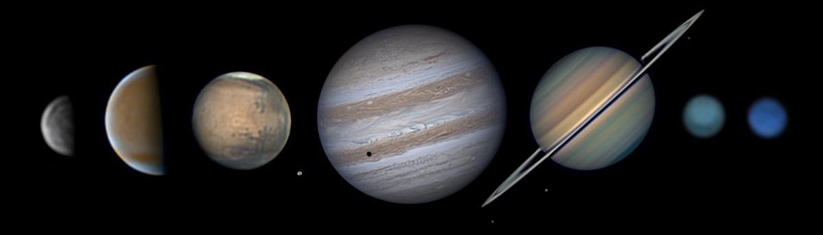 Una composició dels planetes feta en dies diferents que resumeix bé la feina de l’astrofotògraf Pau Montplet