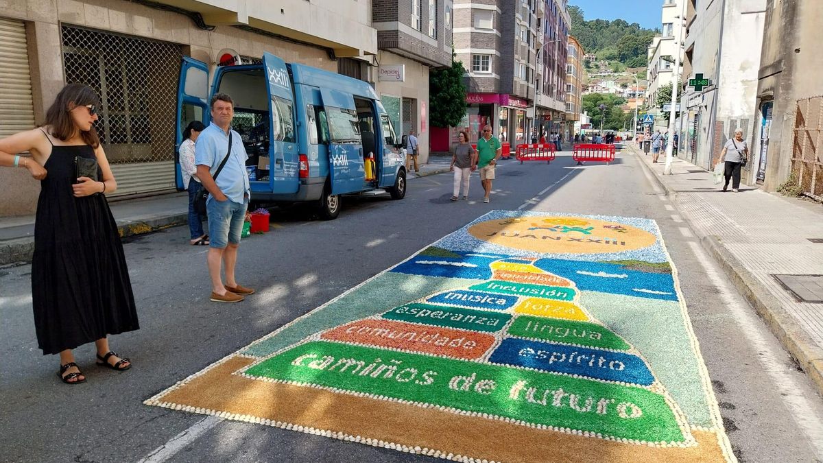 El Corpus en O Morrazo. Alfombras con mensaje