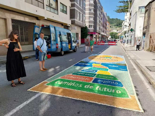 El Corpus en O Morrazo. Alfombras con mensaje