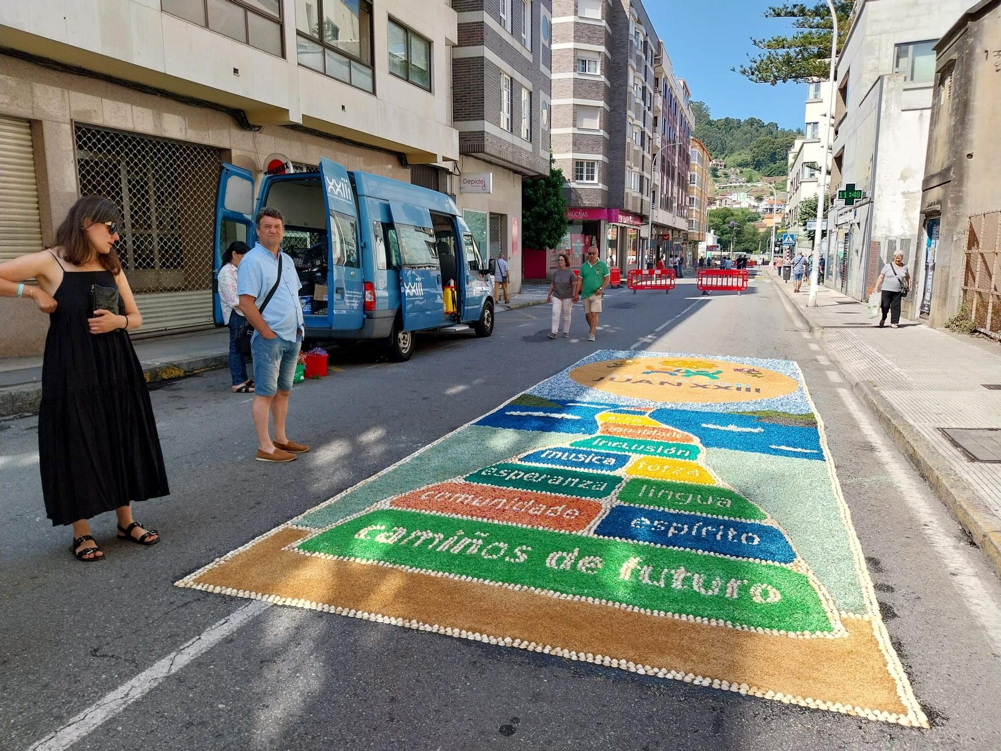 El Corpus en O Morrazo. Alfombras con mensaje