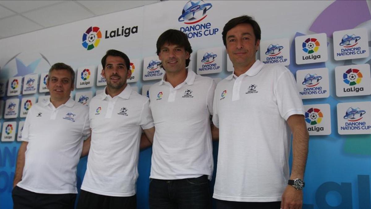 Carlos Bosch, Javi Sánchez, Morientes y Adolfo Bara, en la presentación de la DNC 2017