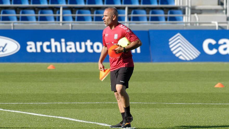 Cristo Marrero, en un entrenamiento del primer equipo.