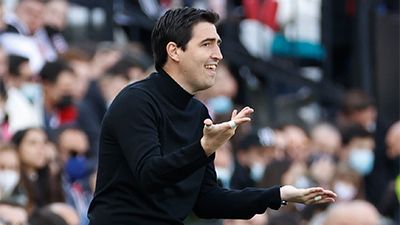 Andoni Iraola, durante el encuentro ante el Sevilla en Vallecas