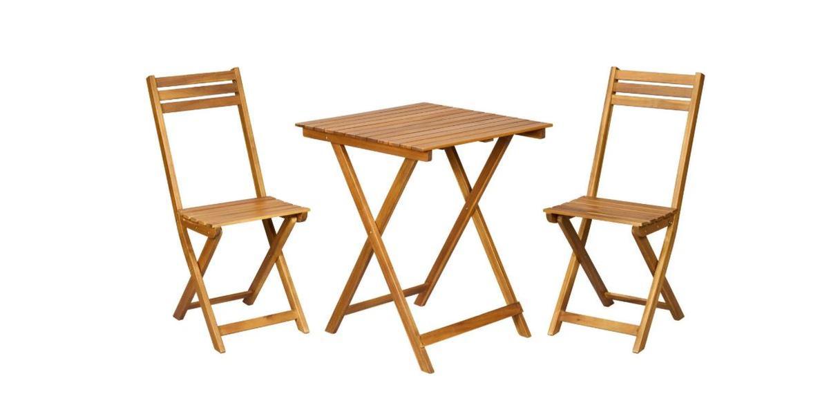 Mañana se esperan colas kilométricas para el set de dos sillas y mesa plegables para terraza más baratas del mercado: acabado de madera y fácil de plegar