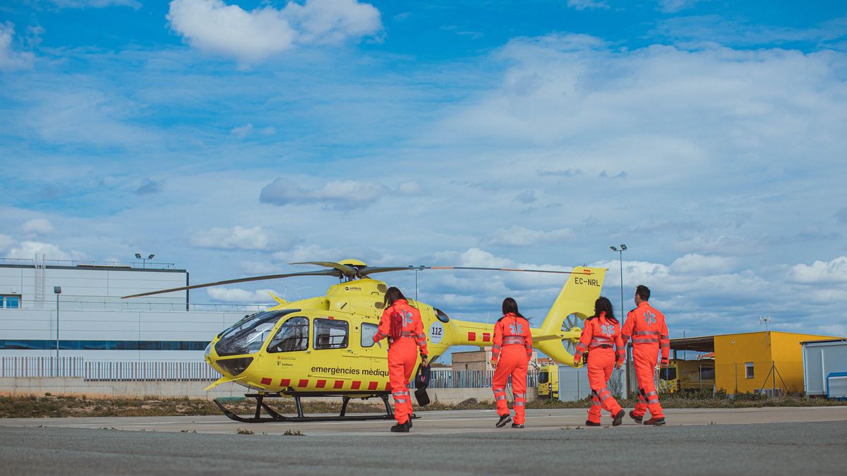 Un helicòpter medicalitzat del SEM, en una imatge d'arxiu.
