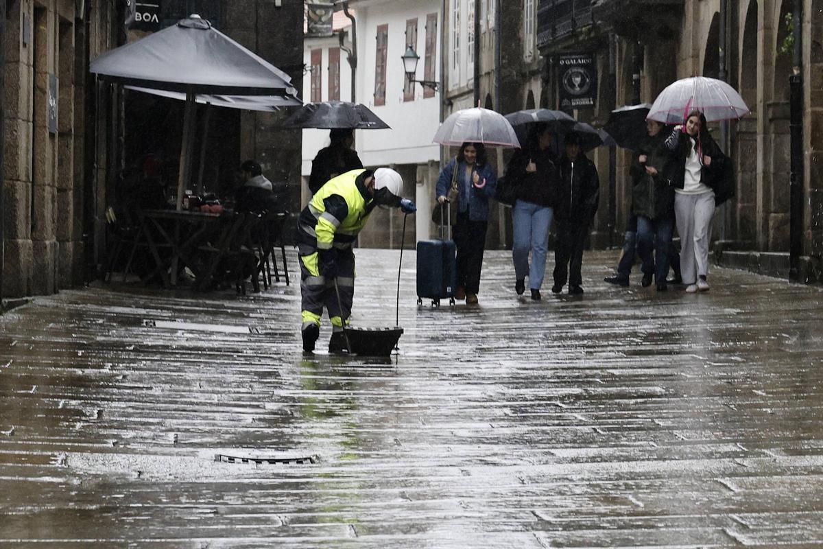 Santiago bajo la borrasca Leonardo