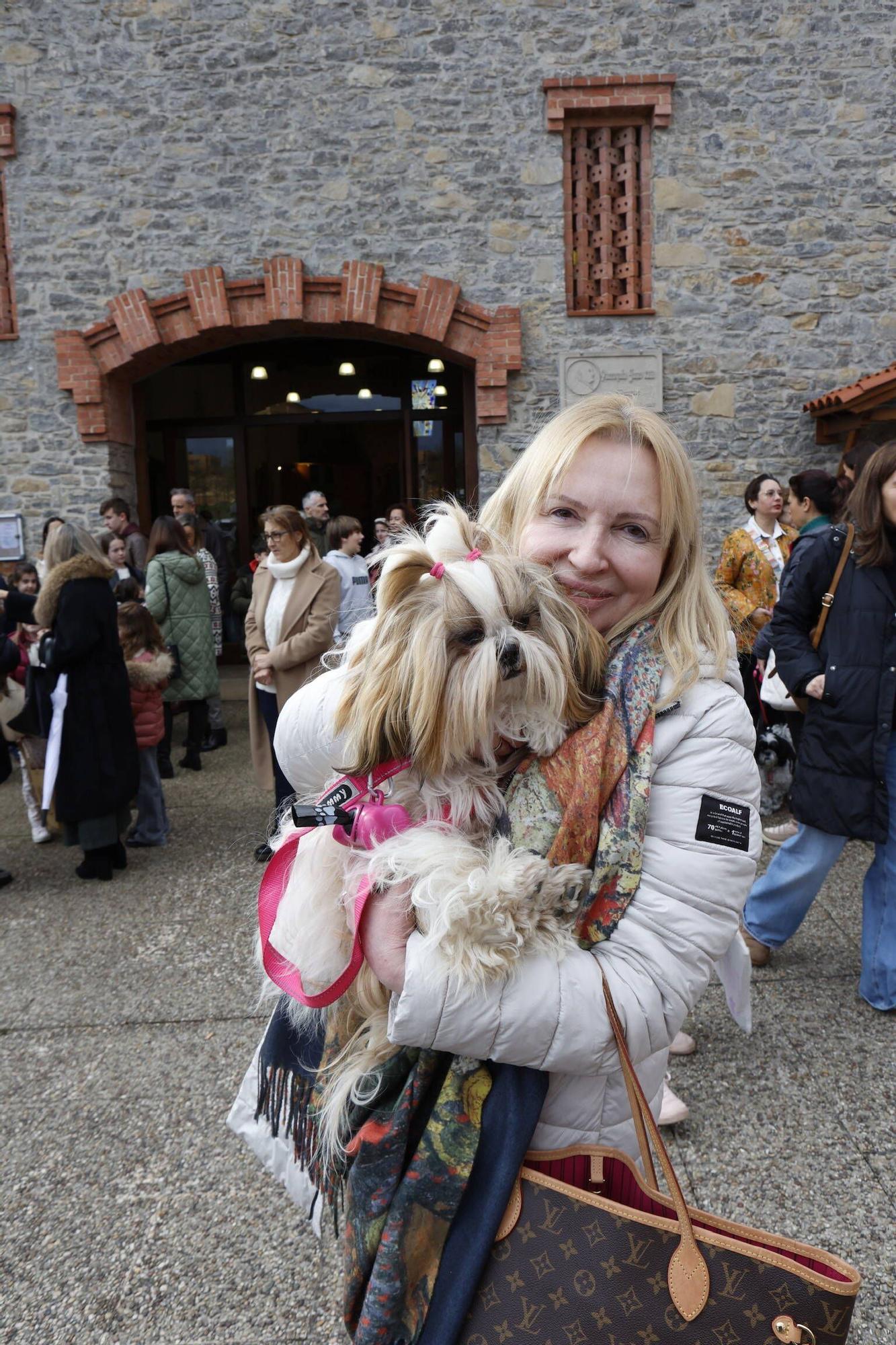 Bendición mascotas en Gijón en la parroquia de Viesques