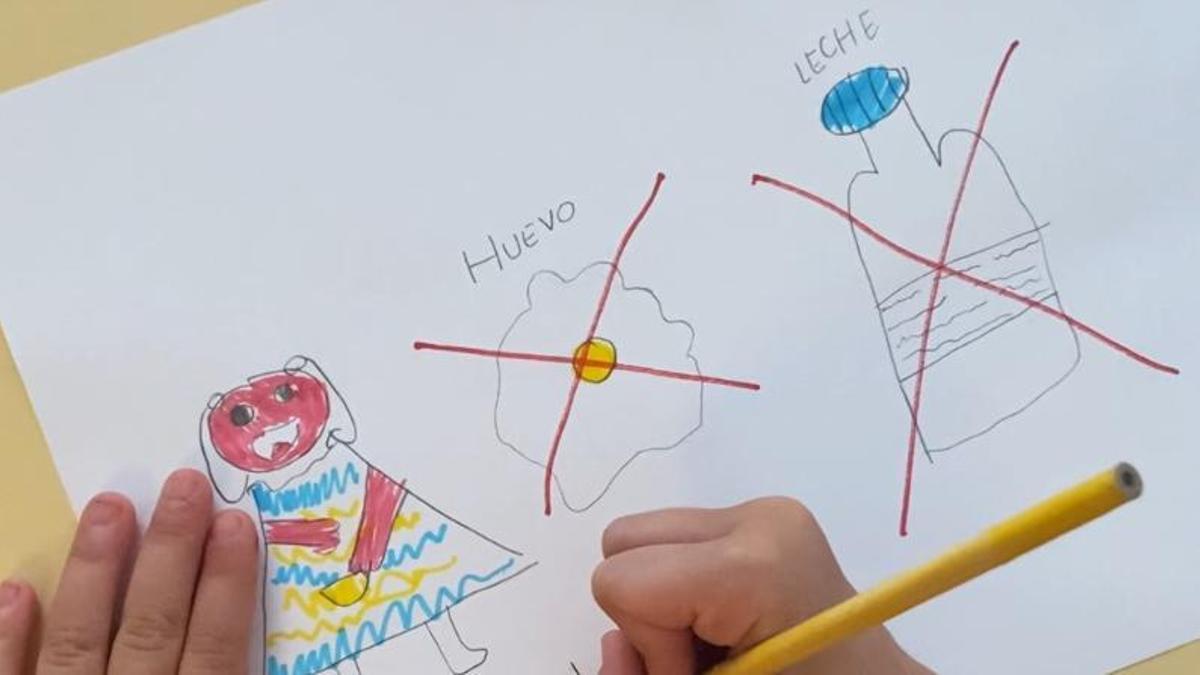 Un dibujo pintado por Cecilia con tan solo seis años