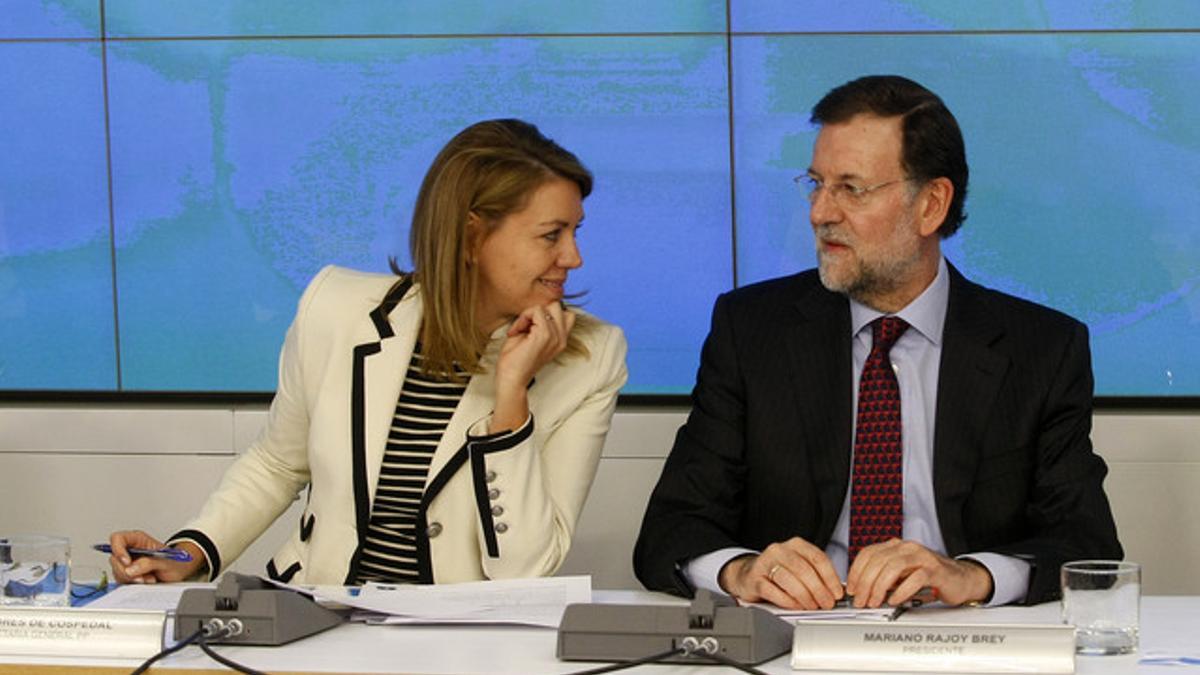 Mariano Rajoy y María Dolores de Cospedal, en el Comité Ejecutivo del PP, el pasado octubre.