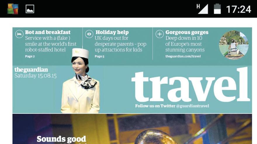 |  El atractivo de la ciudad para el diario The Guardian ha sido suficiente como para haberla ubicado en primera página de su suplemento de viajes Travel que se publica los sábados. &quot;Secretos de España. Un nuevo vuelo a Vigo pone al alcance las desconocidas playas de arena blanca de Galicia para una escapada&quot;, titula en el faldón de su portada.