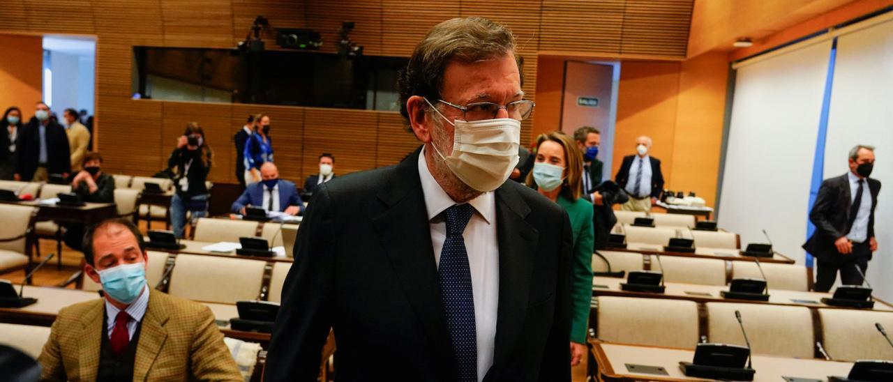 Mariano Rajoy, durante la comisión de investigación por la Kitchen.