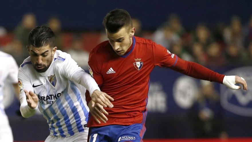 Michael Santos, en un partido con el Málaga.