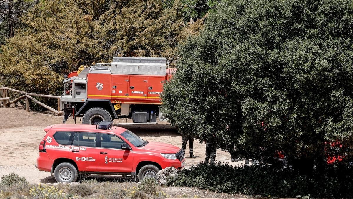 Bomberos forestales en la Font Roja (Alcoy).