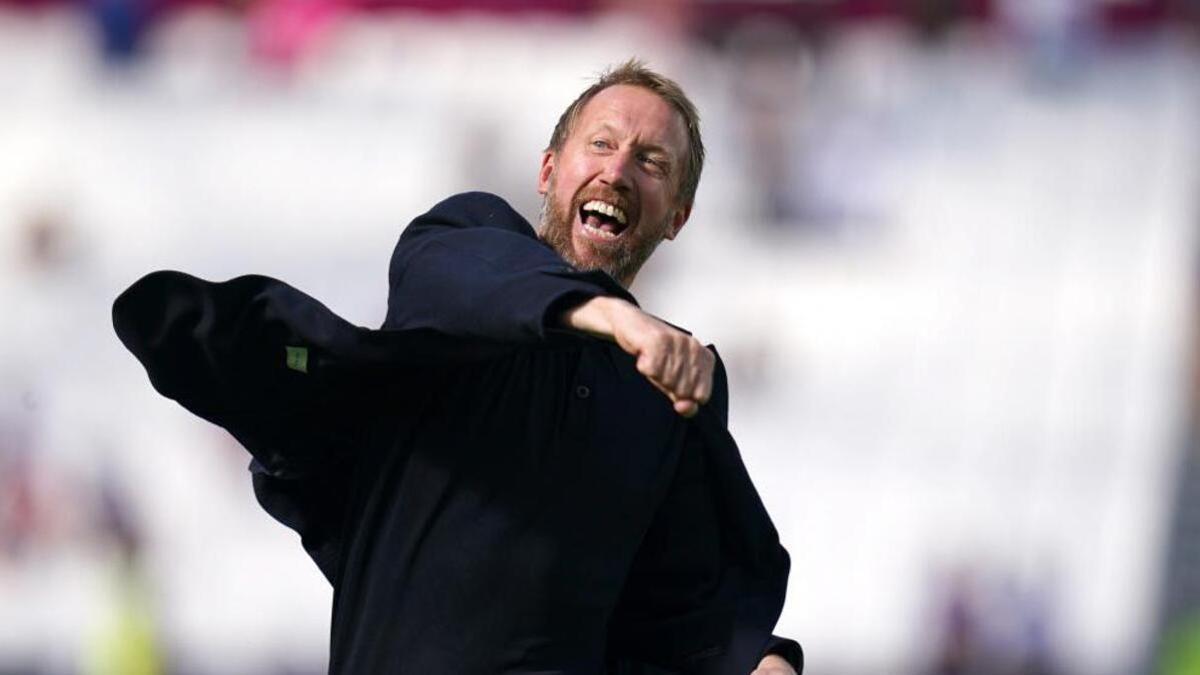 Graham Potter, celebrando un gol del Brighton.