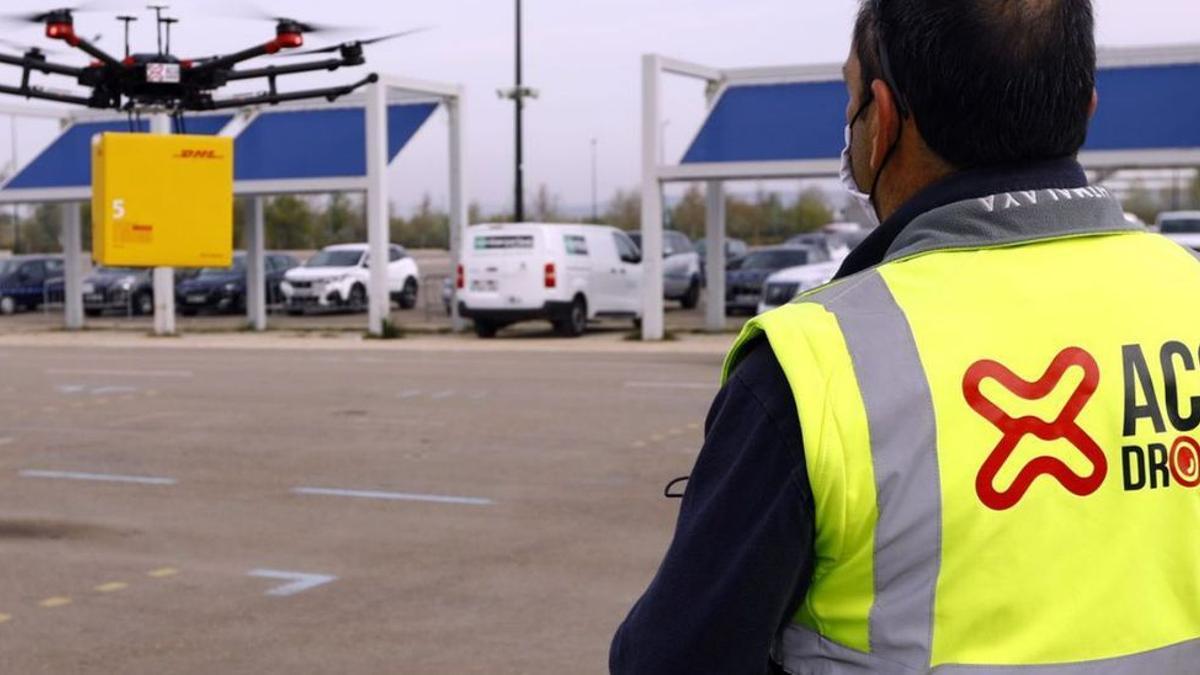 En Zaragoza 8 Presentación del Hera Dron Hub en la capital, situado en el Parking de La Almozara. | JAIME GALINDO