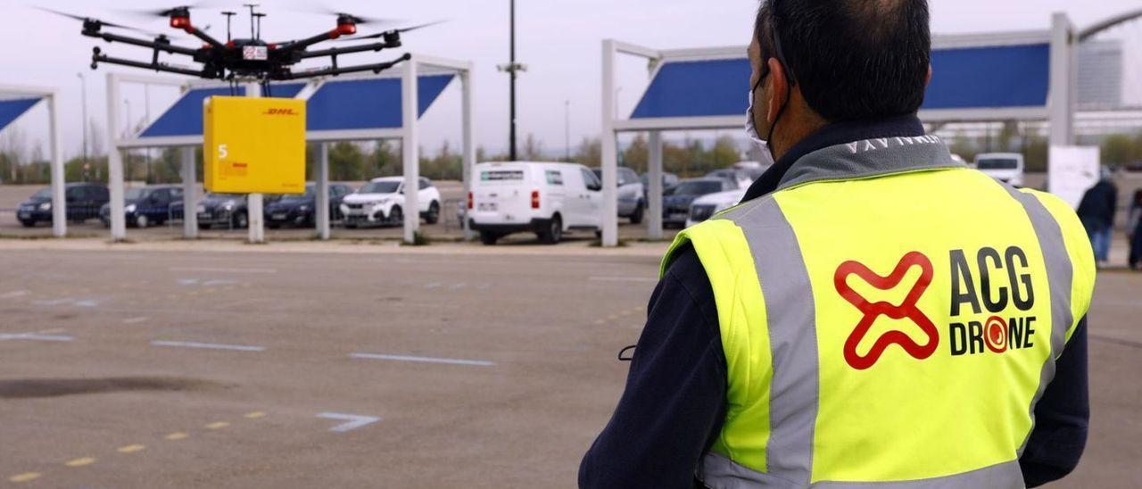 En Zaragoza 8 Presentación del Hera Dron Hub en la capital, situado en el Parking de La Almozara. | JAIME GALINDO