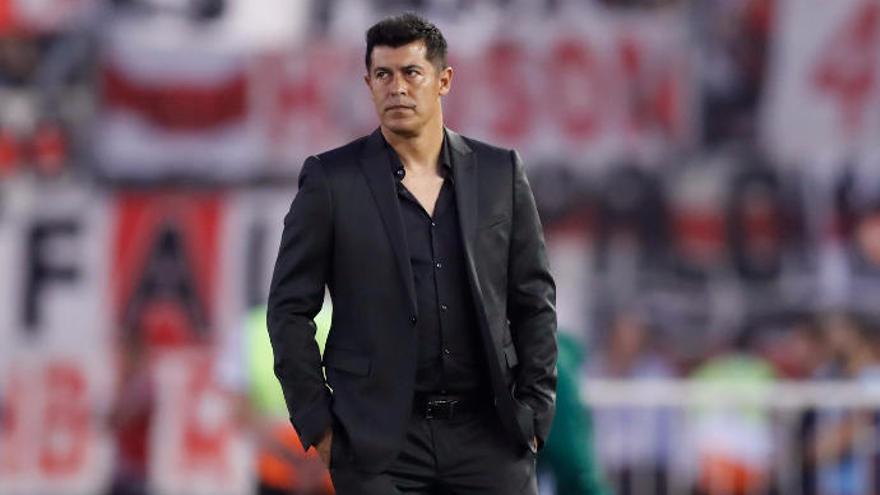 Jorge Almirón, todavía entrenador de Lanús.