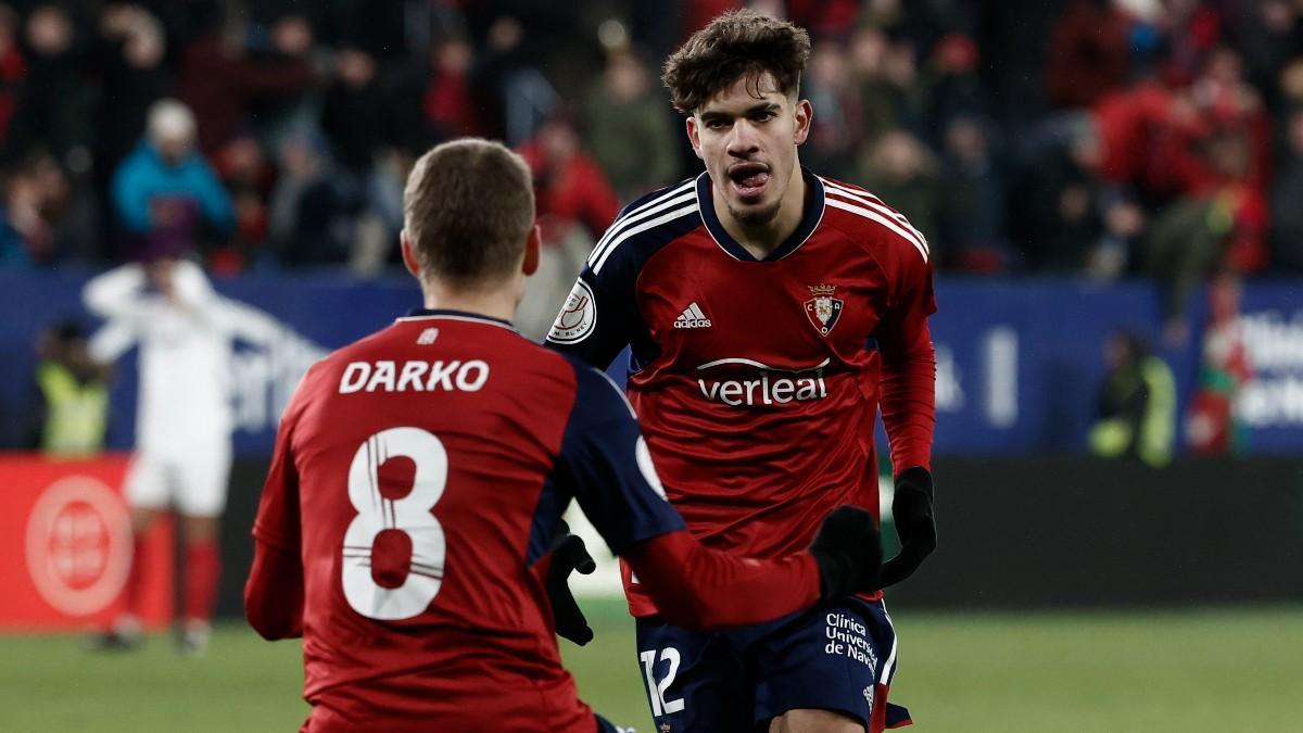 Abde, tras marcar el tanto de la victoria de Osasuna